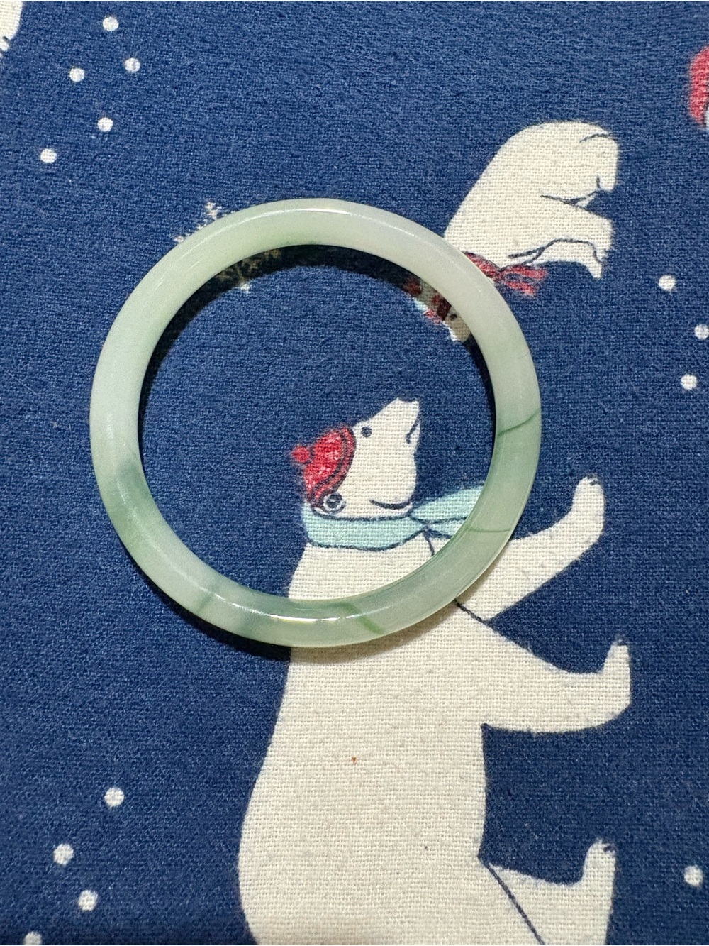 Hand Crafted Light Green Jade Bangle Bracelet